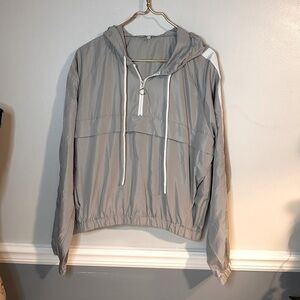 Fashion Nova Cropped Windbreaker Hooded Large